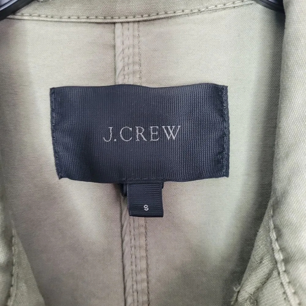 J. Crew B2589 Quilted Sleeve Drawstring Waist Utility Field Jacket Military S